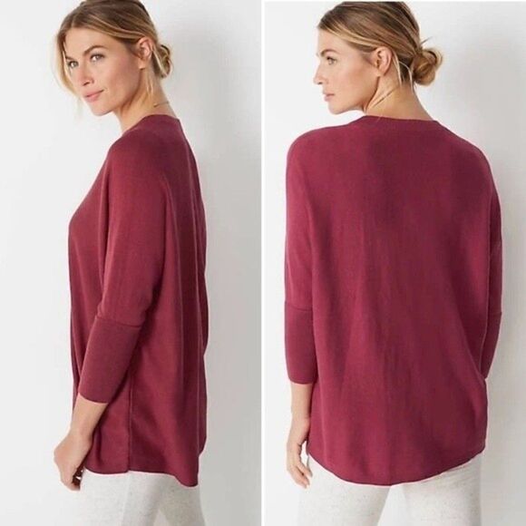 J.Jill Purejill Easy Rib-Trimmed Oversized Pullover Sweater - Picture 8 of 11